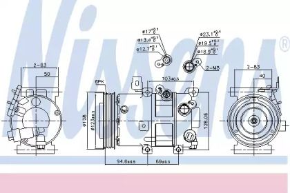 Компрессор кондиционера Nissens 890430.