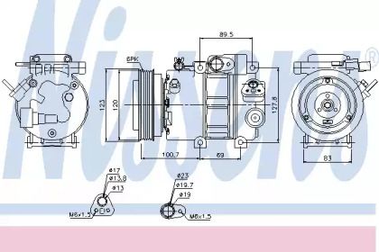 Компрессор кондиционера Nissens 89278.