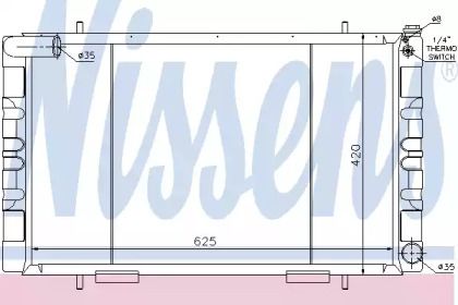 Алюминиевый радиатор охлаждения двигателя Nissens 64018.