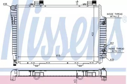 Алюмінієвий радіатор охолодження двигуна на Mercedes-Benz W202 Nissens 62618.