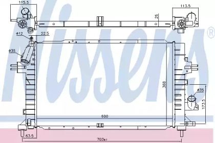 Радіатор охолодження двигуна на Opel Astra  Nissens 630752.