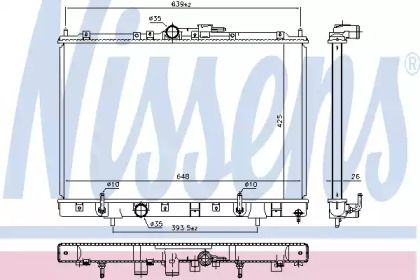 Радіатор охолодження двигуна на Мітсубісі Паджеро  Nissens 628986.