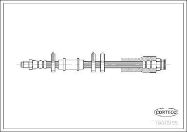 Шланг тормозной передний на Citroen C25  Corteco 19018155.