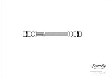 Шланг тормозной задний на Peugeot 206  Corteco 19018175.