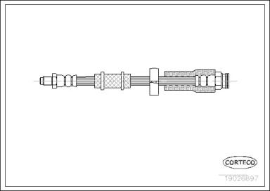 Шланг тормозной передний на Citroen Jumper  Corteco 19026697.