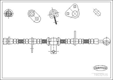 Шланг гальмівний передній правий на Хонда Акорд 6 Corteco 19032125.