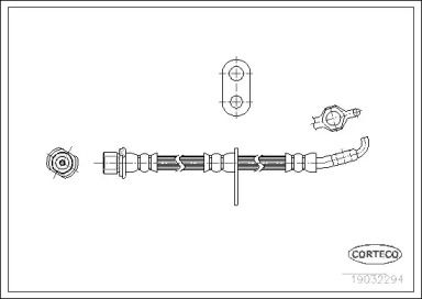 Шланг тормозной передний правый на Тайота Королла  Corteco 19032294.