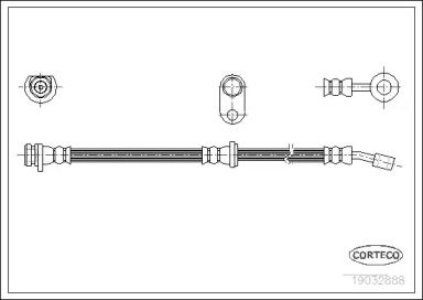 Шланг гальмівний задній правий на Хонда Акорд 6 Corteco 19032888.