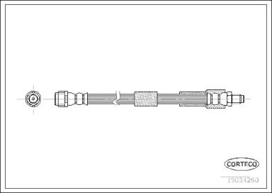 Шланг тормозной передний на Mercedes-Benz E270 Corteco 19034260.