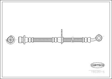 Шланг гальмівний правий на Honda CR-V 2 Corteco 19035115.