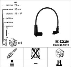 Высоковольтные провода зажигания на Mazda RX-8  NGK 44318.