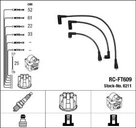 Высоковольтные провода зажигания на Фиат Типо  NGK 8211.