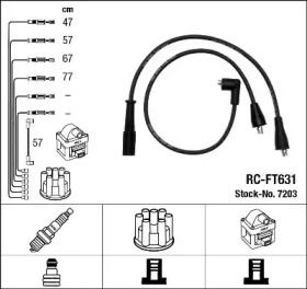 Высоковольтные провода зажигания на Fiat Croma  NGK 7203.