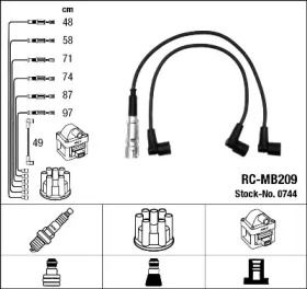 Высоковольтные провода зажигания на Мерседес E280 NGK 0744.