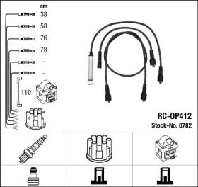 Высоковольтные провода зажигания на Opel Omega A NGK 0782.