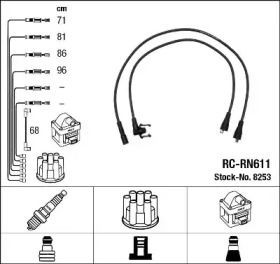 Высоковольтные провода зажигания на Рено Трафик  NGK 8253.