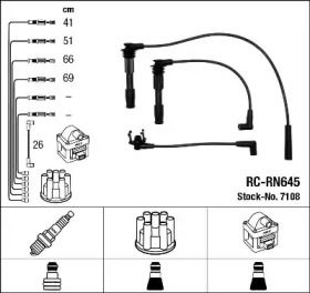 Высоковольтные провода зажигания на Рено Клио  NGK 7108.