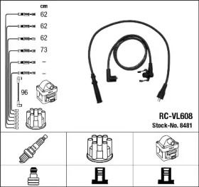 Высоковольтные провода зажигания на Volvo 340-360  NGK 8481.