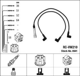 Высоковольтные провода зажигания на Фольксваген Пассат Б3, Б4 NGK 0941.