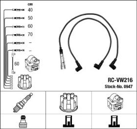 Высоковольтные провода зажигания на Volkswagen Polo  NGK 0947.