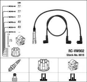 Высоковольтные провода зажигания на Volkswagen Transporter T4 NGK 8618.