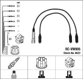 Высоковольтные провода зажигания на Фольксваген Коррадо  NGK 8623.