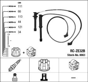 Высоковольтные провода зажигания на Mazda MX-6  NGK 8863.