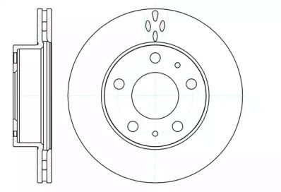 Вентилируемый передний тормозной диск на Toyota Auris  Roadhouse 61204.10.