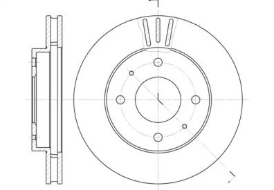 Вентилируемый передний тормозной диск на Киа Джойс  Roadhouse 6394.11.