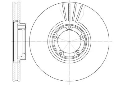 Вентилируемый передний тормозной диск на Хонда Интегра  Roadhouse 6518.10.