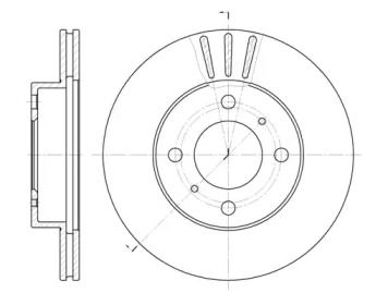 Вентилируемый передний тормозной диск на Митсубиси Каризма  Roadhouse 6557.10.