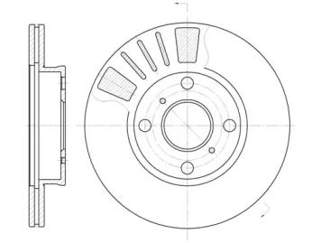 Вентилируемый передний тормозной диск на Toyota Starlet  Roadhouse 6569.10.