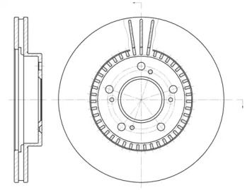 Вентилируемый передний тормозной диск на Хонда Интегра  Roadhouse 6586.10.