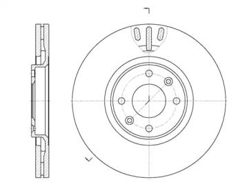 Вентилируемый передний тормозной диск на Citroen C4 Picasso  Roadhouse 6657.10.