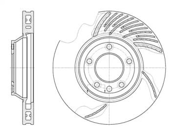 Вентильований передній гальмівний диск на Porsche Panamera  Roadhouse 6769.11.