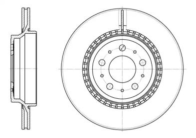 Вентилируемый задний тормозной диск на Volvo XC90  Roadhouse 6777.10.
