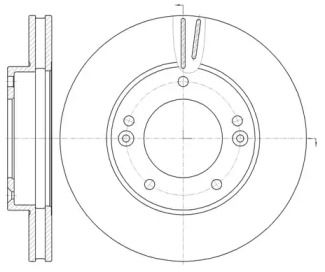 Вентилируемый передний тормозной диск на Киа Соренто 1 Roadhouse 6992.10.