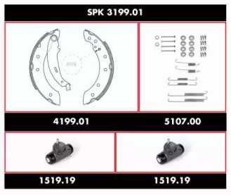 Комплект тормозов, барабанный тормозной механизм Roadhouse SPK 3199.01.