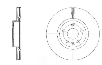 Вентилируемый передний тормозной диск на Фольксваген Пассат Олтрек  Roadhouse 6972.10.