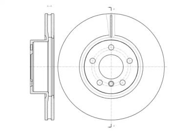 Вентилируемый передний тормозной диск на BMW X4  Roadhouse 61454.10.
