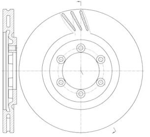 Вентилируемый передний тормозной диск на Санг Йонг Рекстон  Remsa 61000.10.