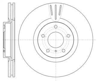 Вентилируемый передний тормозной диск на Инфинити ЕХ  Remsa 61086.10.