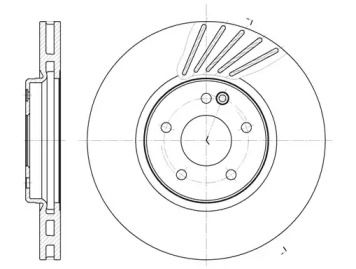Вентилируемый передний тормозной диск на Mercedes-Benz W210 Remsa 61127.10.