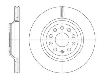 Вентилируемый задний тормозной диск на Фольксваген Гольф  Remsa 61172.10.