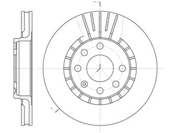Вентилируемый передний тормозной диск на Дэу Ланос  Remsa 6178.10.