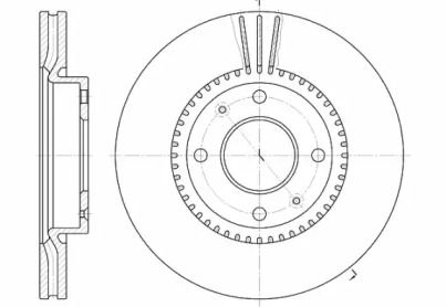 Вентилируемый передний тормозной диск на Киа Маджентис  Remsa 6668.10.