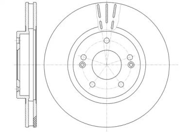 Вентилируемый передний тормозной диск на Хюндай Санта Фе  Remsa 6897.10.