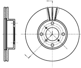 Вентилируемый передний тормозной диск на Сузуки Лиана  Remsa 6950.10.