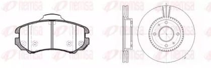 Комплект тормозных дисков и колодок на Hyundai Elantra 3 Remsa 8953.01.