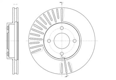 Вентильований передній гальмівний диск на Ніссан Ноут  Remsa 61467.10.